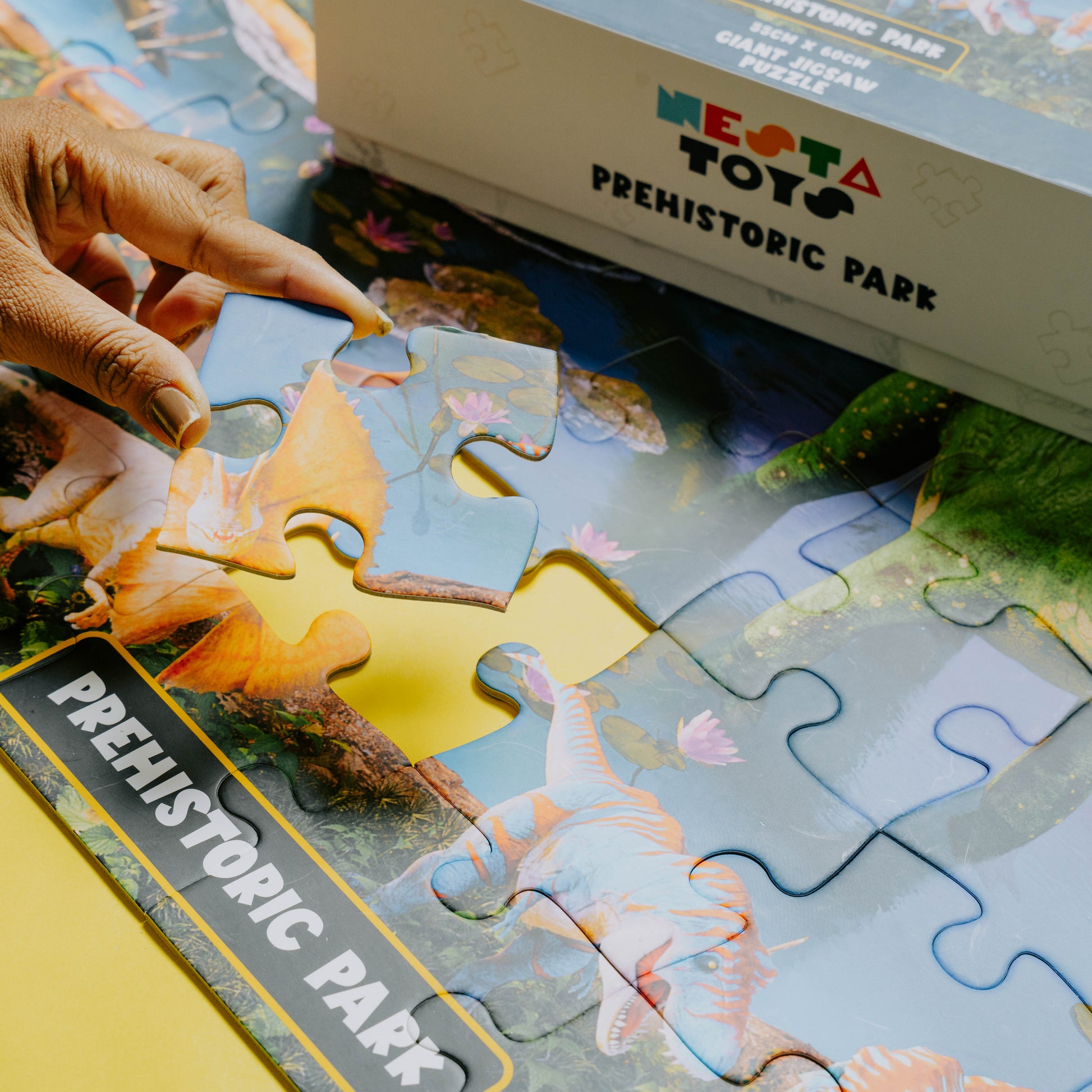 NESTA TOYS Prehistoric Park Jigsaw Puzzle for Kids (64 Pcs) with thick, durable puzzle pieces