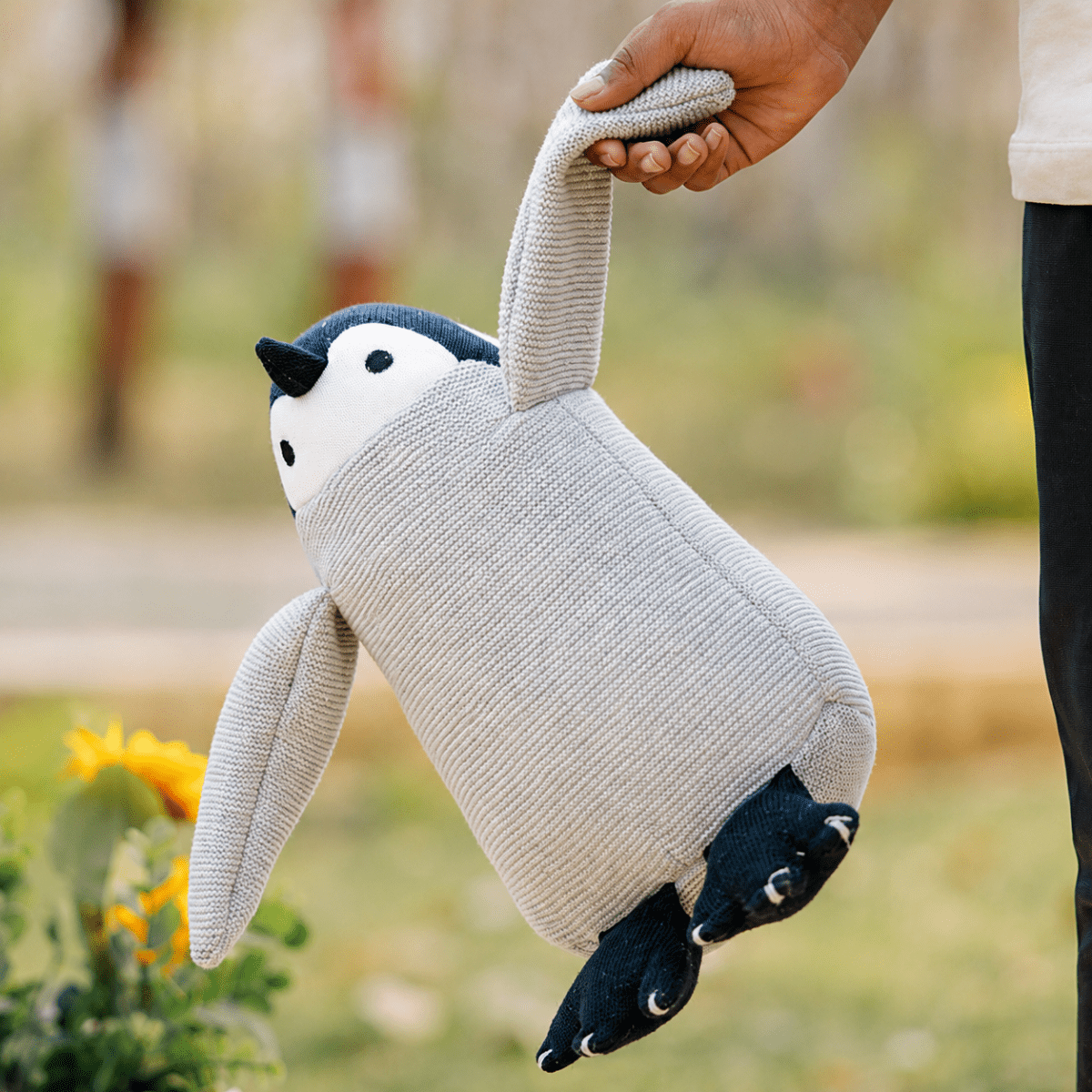 Peppy the Penguin | Knitted Cotton Animal Plush Toy for Kids - NESTA TOYS