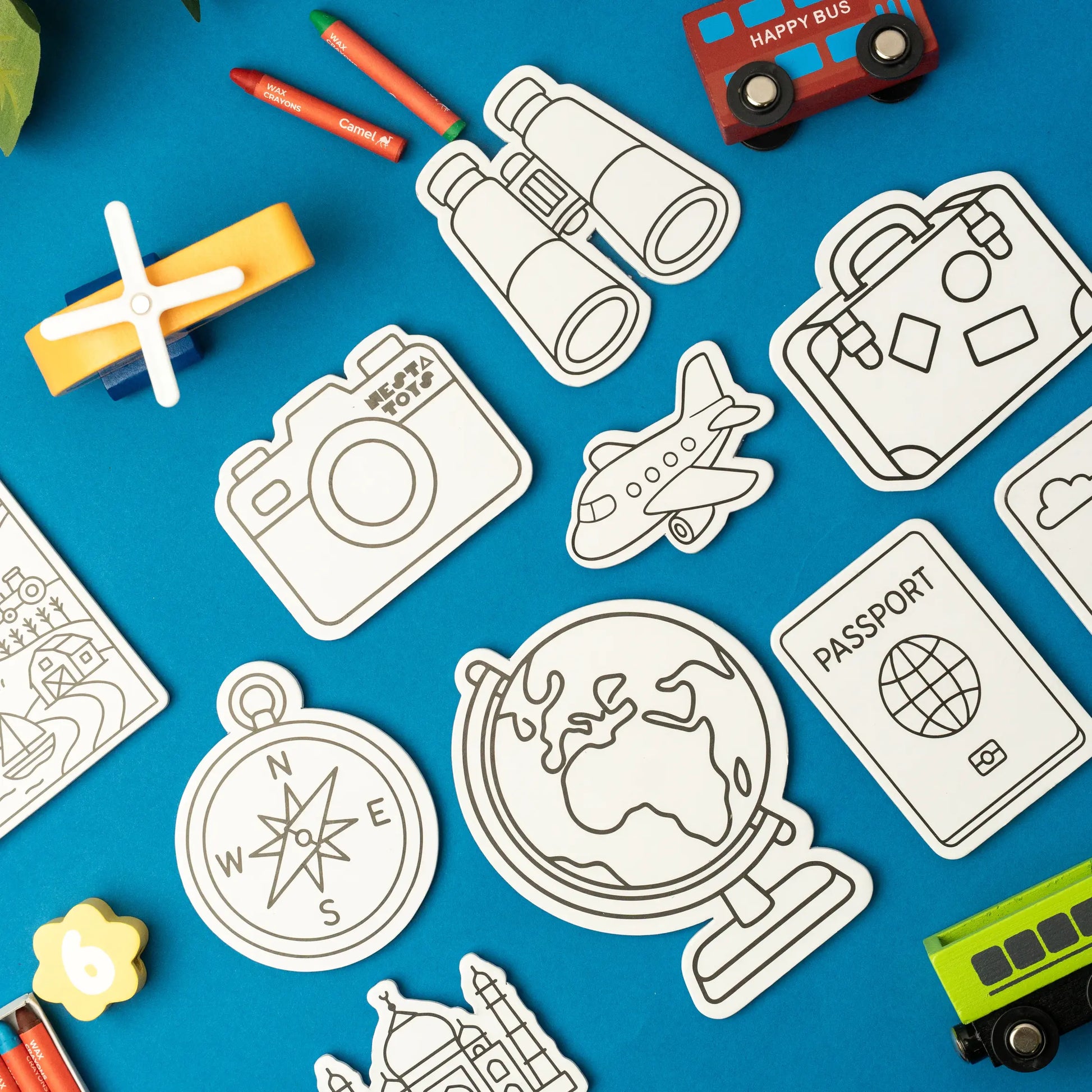 DIY World Explorer magnets kit for kids with safe, durable magnets and recycled paper