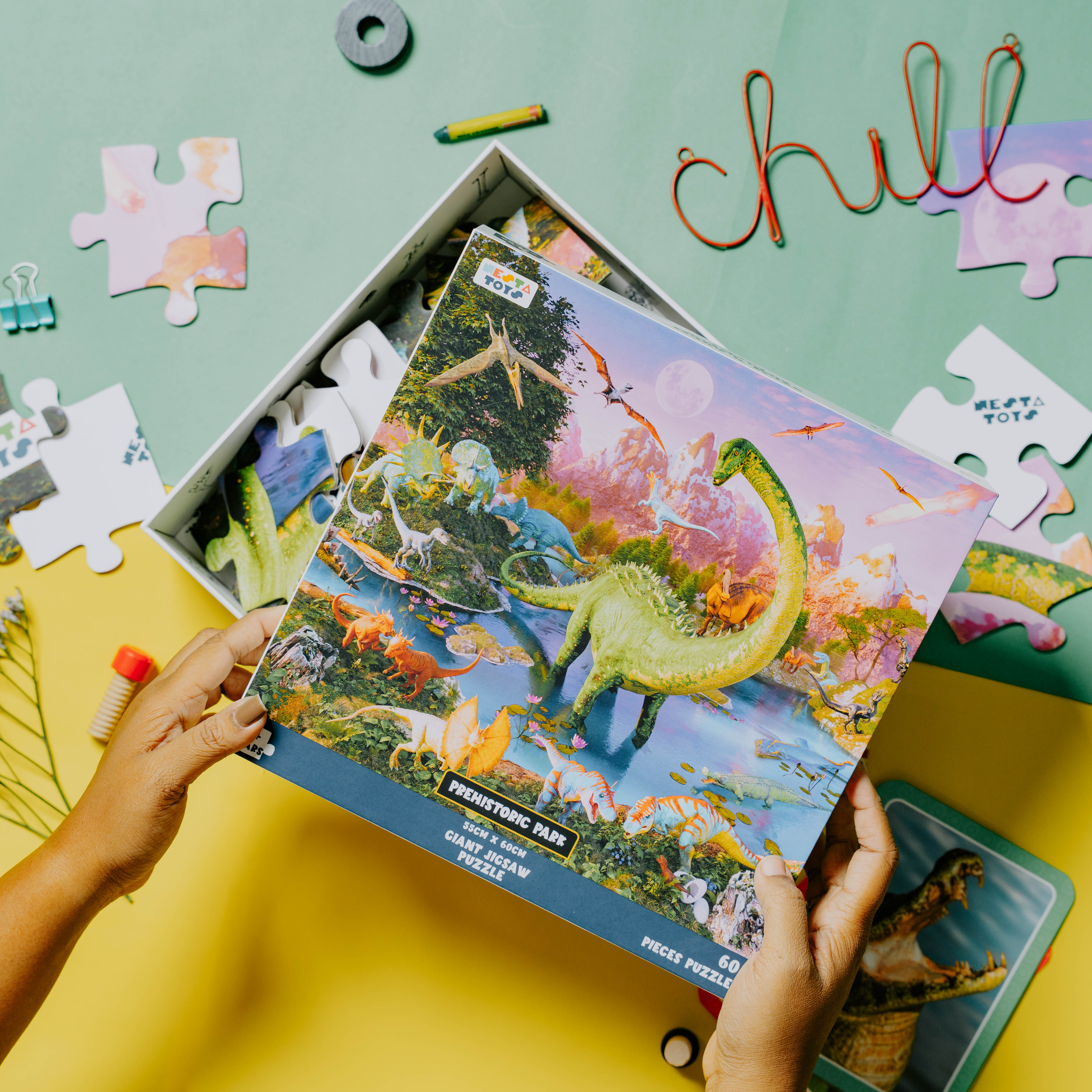 NESTA TOYS Prehistoric Park Jigsaw Puzzle for Kids (64 Pcs) with thick, durable puzzle pieces