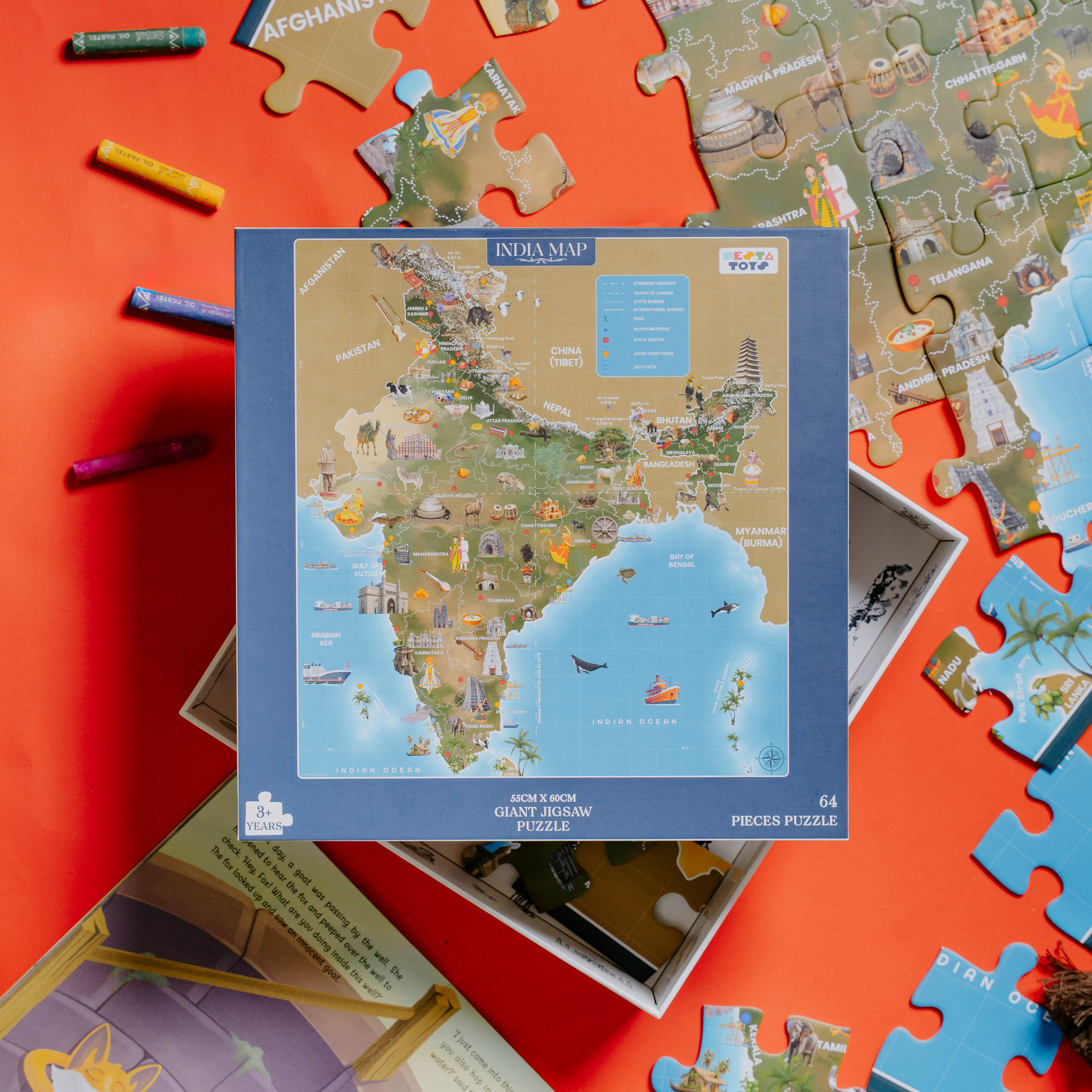 India Map Jigsaw Puzzle (64 Pcs) - nestatoys