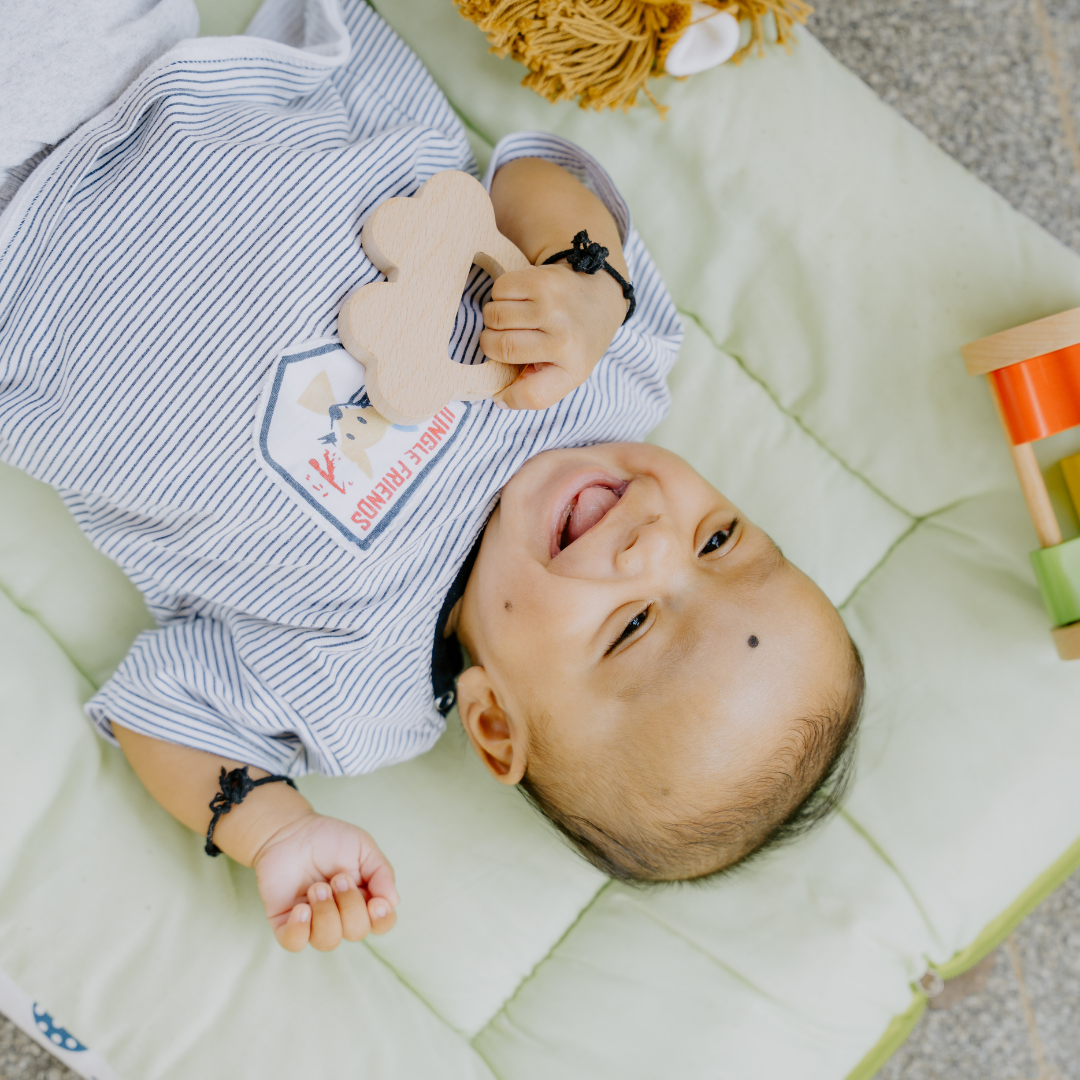 Newborn Gift Set – Swaddle, Penguin Plush Toy & Wooden Teethers - nestatoys