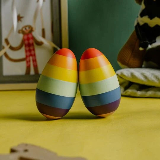Rainbow Wooden Egg Shaker -Set of 2 (0+ Years)