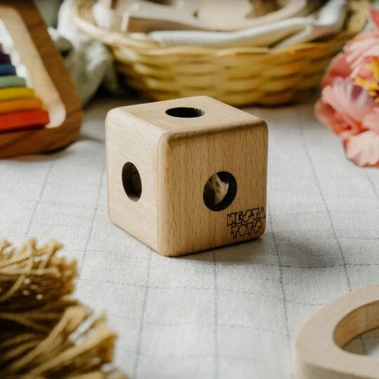 Wooden Cube Rattle, rattle for babies, teether, rattle, wooden rattle