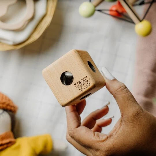 Wooden Cube Rattle, rattle for babies, teether, rattle, wooden rattle