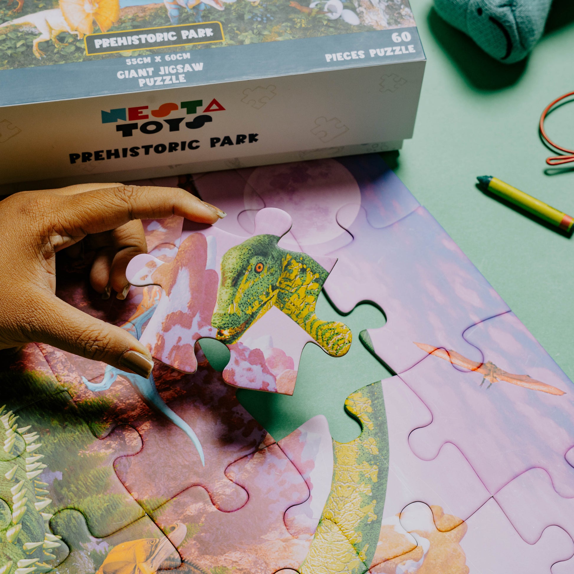 NESTA TOYS Prehistoric Park Jigsaw Puzzle for Kids (64 Pcs) with thick, durable puzzle pieces